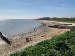 Looking back along the beach towards West Mersea